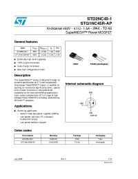 Datasheet STD2NC45-1 manufacturer STMicroelectronics